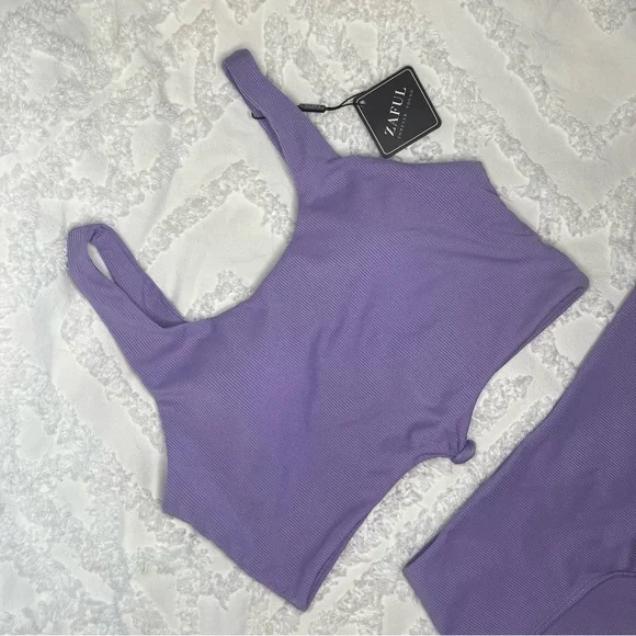 ZAFUL Women's High Waisted Tankini Scoop Neck Knotted Two Pieces Tankini XL - Picture 6 of 8